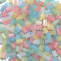 50g 5x4x2mm Milky Mix Tile Beads